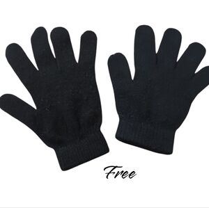 Free With Purchase Black Knit Stetchy Gloves